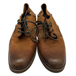 Sperry Top Sider Mens Harbor Plain Toe Oxford Shoes 9M Brown Leather Lace-Up